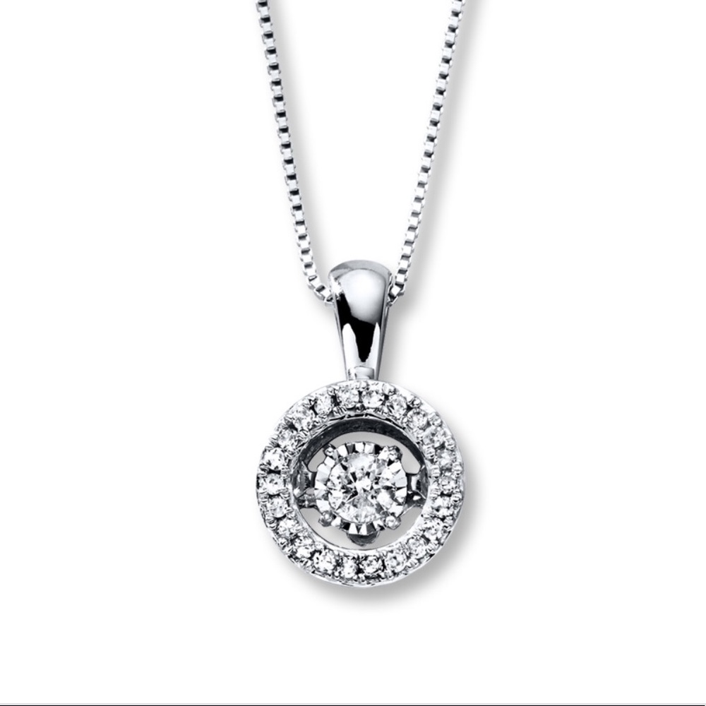 Diamonds in Rhythm 10K White Gold Necklace